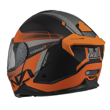 KASK MOTOCYKLOWY NZI COMBI 3 DUO DAILY BLACK ORANGE ANTRACITE MATT S