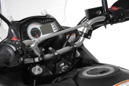 Handlebar extension, 30 mm, Type 3, black, for Suzuki DL 650/V-Strom 650/DL1000, KTM LC4