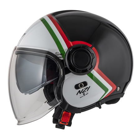 KASK MOTOCYKLOWY NZI RINGWAY 2 DUO SKYLINE BLACK WHITE ITALY S