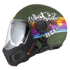 KASK MOTOCYKLOWY NZI MINIMOD DUO RAINBOW GREENBLACK SILVER MATT S