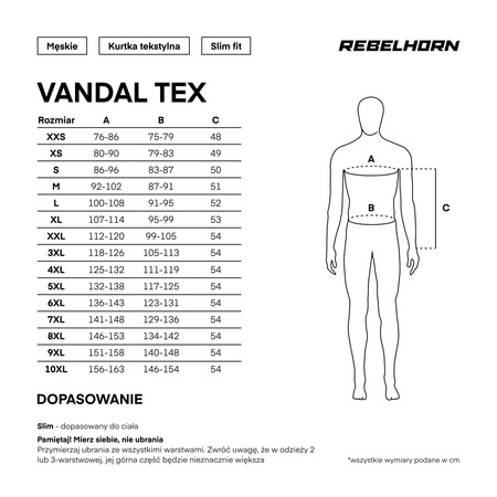 KURTKA MOTOCYKLOWA TEKSTYLNA REBELHORN VANDAL BLACK WHITE 10XL