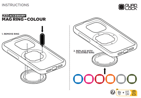 Żółty pierścień Quad Lock® MAG