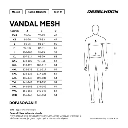 KURTKA MOTOCYKLOWA TEKSTYLNA REBELHORN VANDAL MESH BLACK S
