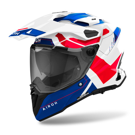 KASK MOTOCYKLOWY AIROH COMMANDER 2 REVEAL BLUE RED GLOSS S