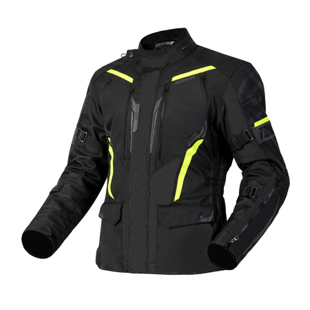 KURTKA MOTOCYKLOWA TEKSTYLNA OZONE TOUR 3 BLACK FLUO YELLOW XL