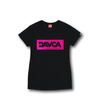 DAVCA T-shirt damski black pink logo