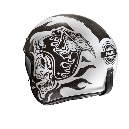 KASK MOTOCYKLOWY HJC V31 FLAME WHITE BLACK S