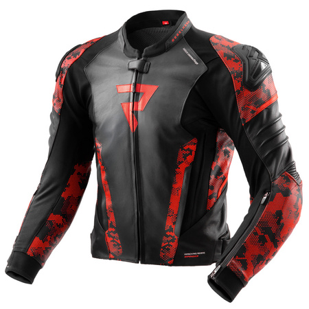KURTKA SKÓRZANA REBELHORN VELOCE CAMO BLACK/FLUO RED 60