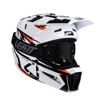 KASK MOTOCYKLOWY Z GOGLAMI LEATT KIT MOTO 3.5 WHITE S