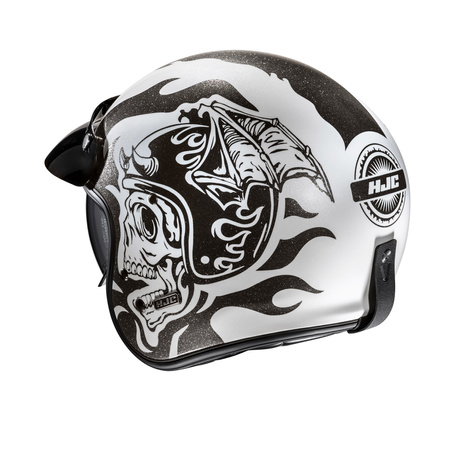 KASK MOTOCYKLOWY HJC V31 FLAME WHITE BLACK S