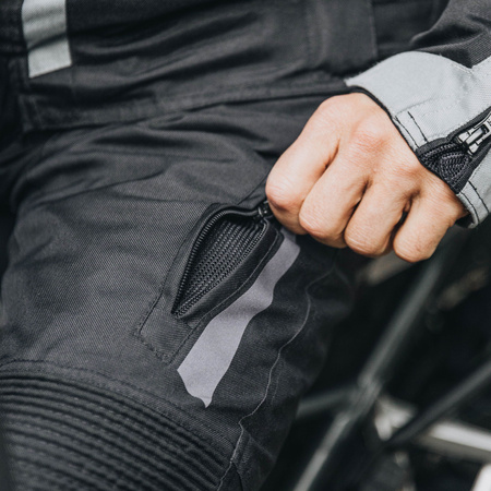 SPODNIE MOTOCYKLOWE TEKSTYLNE OZONE VULCAN BLACK M