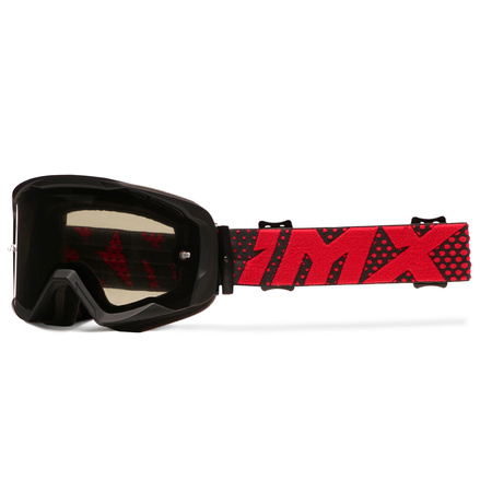GOGLE IMX ENDURANCE FLIP MATT BLACK / RED- SZYBA DARK SMOKE + CLEAR (2 SZYBY W ZESTAWIE)