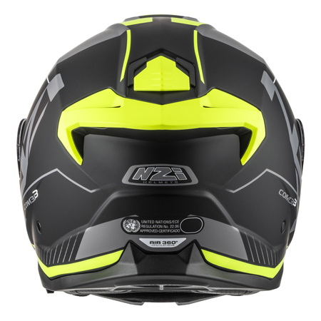 KASK MOTOCYKLOWY NZI COMBI 3 DUO ORBE BLACK ANTRACITE YELLOW MATT S