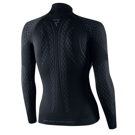 KOSZULKA TERMOAKTYWNA Z DŁUGIM RĘKAWEM DAMSKA REBELHORN THERM 2 BLACK GREY WM