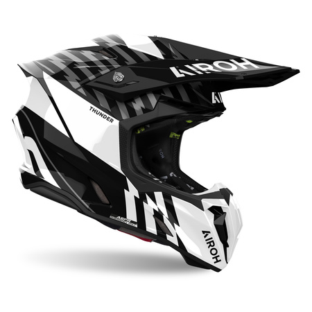 KASK MOTOCYKLOWY AIROH TWIST 3 THUNDER BLACK WHITE GLOSS XL
