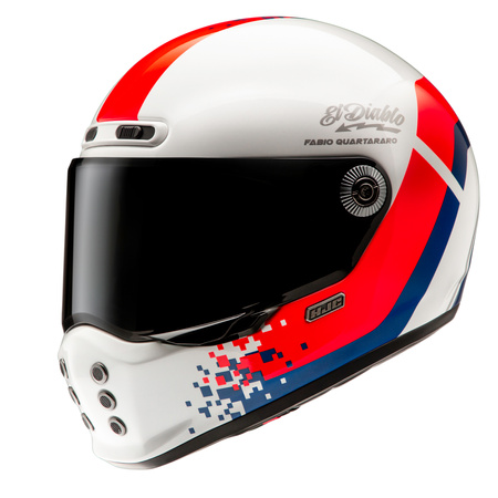 KASK MOTOCYKLOWY HJC V10 FQ20 RETRO WHITE RD BLUE L