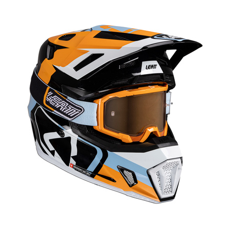 KASK MOTOCYKLOWY Z GOGLAMI LEATT KIT MOTO 7.5 ORANGE L