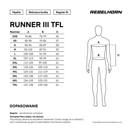 KURTKA MOTOCYKLOWA SKÓRZANA REBELHORN RUNNER 3 TFL BLACK XXL
