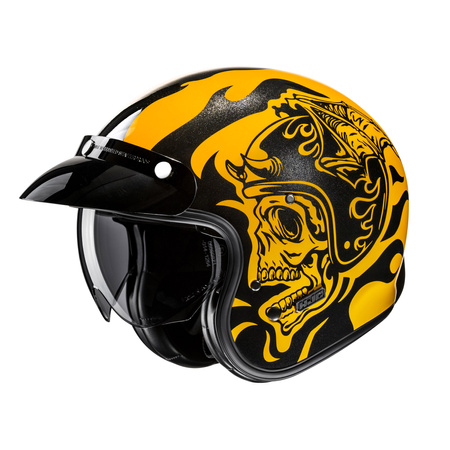KASK MOTOCYKLOWY HJC V31 FLAME YELLOW BLACK XL