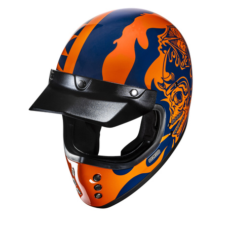 KASK MOTOCYKLOWY HJC V60 FLAME BLACK ORANGE M