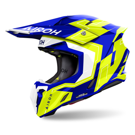 KASK MOTOCYKLOWY AIROH TWIST 3 DIZZY BLUE YELLOW GLOSS XXL
