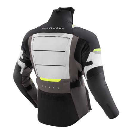 KURTKA MOTOCYKLOWA TEKSTYLNA REBELHORN CUBBY 5 BLACK GREY FLUO YELLOW XS