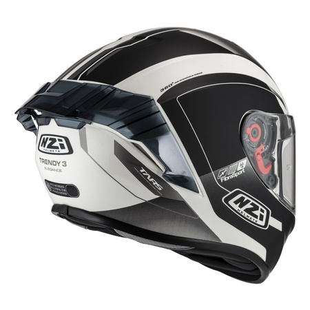 KASK MOTOCYKLOWY NZI TRENDY STREAM ELEGANCE WHITE BLACK TINTED S MATT S