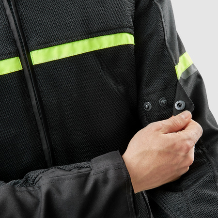 KURTKA MOTOCYKLOWA TEKSTYLNA OZONE NEO AIR BLACK FLUO YELLOW XL