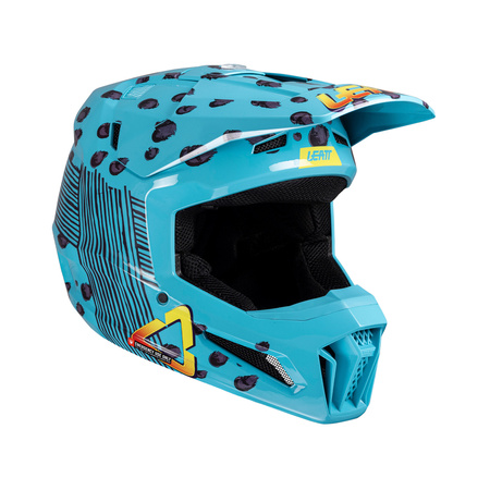 KASK MOTOCYKLOWY Z GOGLAMI JUNIOR LEATT KIT MOTO 3.5 CHEETAH L