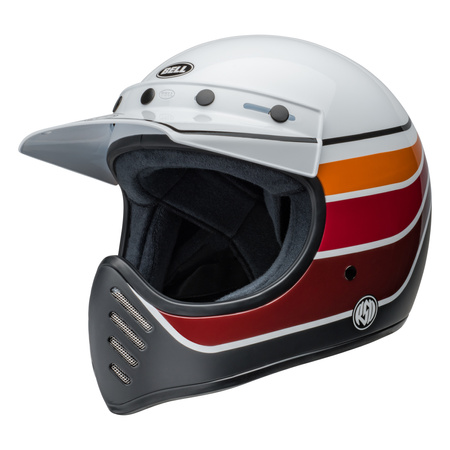 KASK MOTOCYKLOWY BELL MOTO-3 ECE6 RSD SDL BLACK SATIN GLOSS WHITE BLACK M