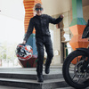 SPODNIE MOTOCYKLOWE TEKSTYLNE JUNIOR OZONE UNION BLACK YM