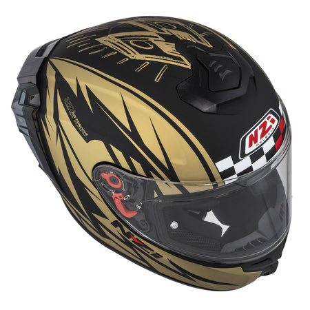 KASK MOTOCYKLOWY NZI TRENDY STREAM FLAG BLACK GOLD MATT XL