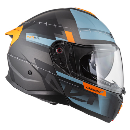 KASK MOTOCYKLOWY NZI COMBI 3 DUO METRIC ANTRACITE BLUE MATT S