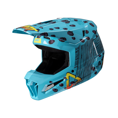 KASK MOTOCYKLOWY Z GOGLAMI JUNIOR LEATT KIT MOTO 3.5 CHEETAH L