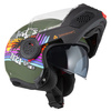 KASK MOTOCYKLOWY NZI MINIMOD DUO RAINBOW GREENBLACK SILVER MATT S