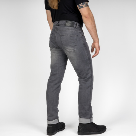 JEANSY MOTOCYKLOWE OZONE STRIKER REGULAR WASHED GREY 28/32