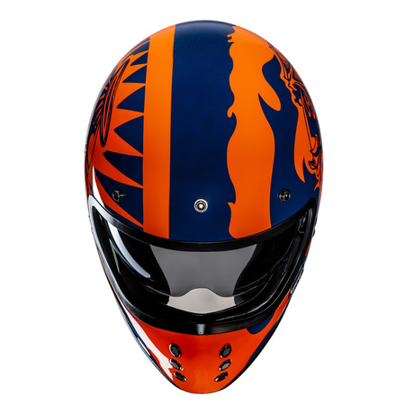 KASK MOTOCYKLOWY HJC V60 FLAME BLACK ORANGE M