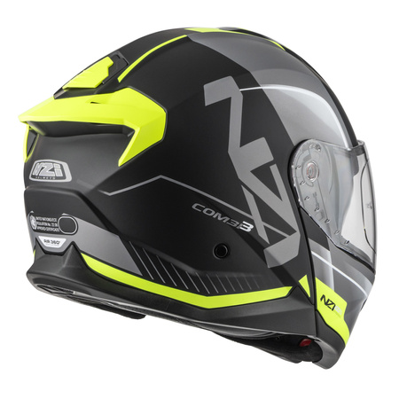 KASK MOTOCYKLOWY NZI COMBI 3 DUO ORBE BLACK ANTRACITE YELLOW MATT S
