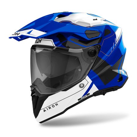 KASK MOTOCYKLOWY AIROH COMMANDER 2 REVEAL BLUE GLOSS XL