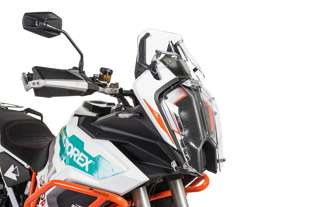 Makrolon headlight protector with quick release fasteners, for KTM 1290 Super Adventure S/R (2021-) *OFFROAD USE ONLY*