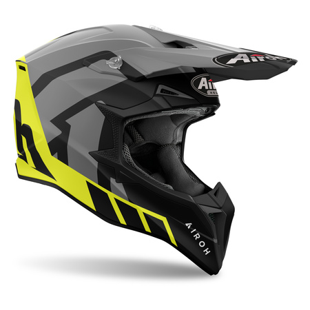 KASK MOTOCYKLOWY AIROH WRAAAP RELOADED YELLOW MATT L