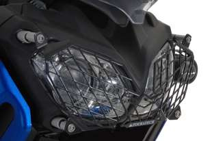 Headlight Protector with Quick Release Fastener for Yamaha XT1200Z Super Tenere, stainless steel, black *OFFROAD USE ONLY*