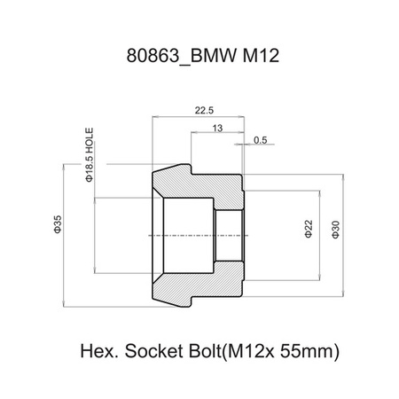 Adapter lusterka do końcówki kierownicy BMW M12