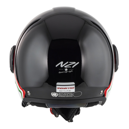 KASK MOTOCYKLOWY NZI RINGWAY 2 DUO SKYLINE BLACK WHITE ITALY S
