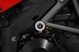 Large frame plugs (pair), black anodised, for Ducati Multistrada 1200 (up to 2014)/ 950