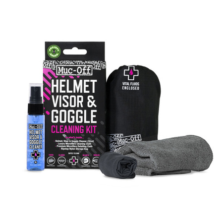 Muc-Off 20802 - Zestaw do czyszczenia wizjerów i szybek kasków, gogli i motocykla - Helmet, Visor & Goggle Cleaning Kit