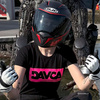 DAVCA T-shirt damski black Pink logo