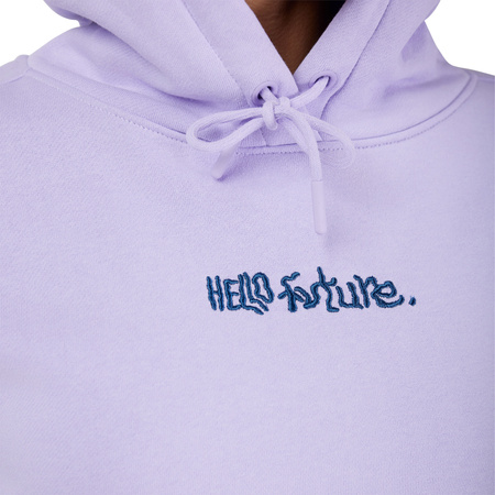 BLUZA Z KAPTUREM DAMSKA FOX HELLO FUTURE FLEECE PO LILAC S