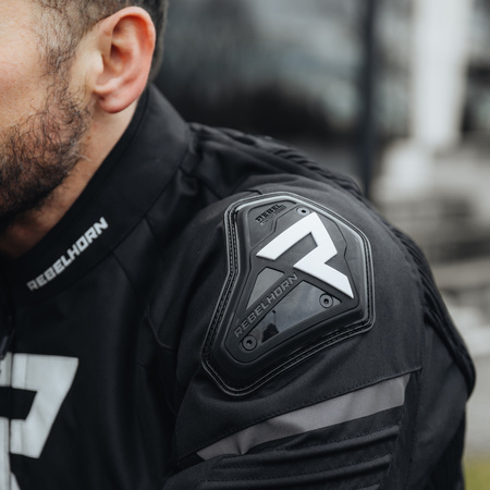 KURTKA MOTOCYKLOWA TEKSTYLNA REBELHORN VANDAL BLACK WHITE 10XL
