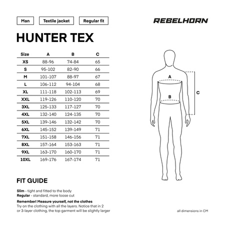 KURTKA MOTOCYKLOWA TEKSTYLNA REBELHORN HUNTER BLACK 8XL